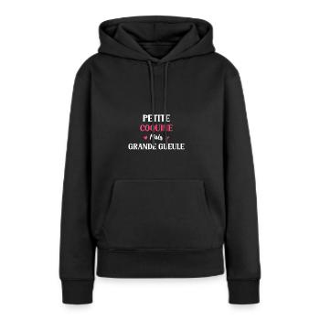 Coquine - Sweat à capuche Premium bio Femme - noir - Devant - Julia (174cm)
