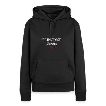 Princesse gameuse - Sweat à capuche Premium bio Femme - noir - Devant - Julia (174cm)