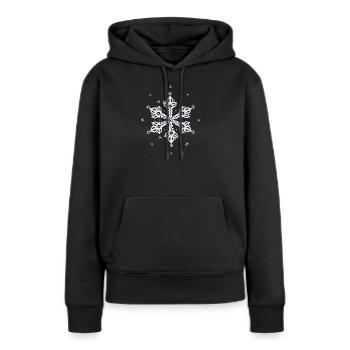 Schneeflocke Eiskristall - Frauen Premium Bio Hoodie - Schwarz - Vorne - Julia (174cm)