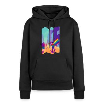 LGBTQ Parade Pride Rainbow Flag Gay Trans - Sweat à capuche Premium bio Femme - noir - Devant - Julia (174cm)