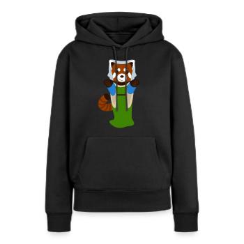 Panda roux déguisé en femme de la Renaissance - Sweat à capuche Premium bio Femme - noir - Devant - Julia (174cm)