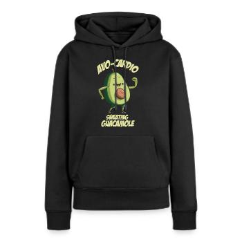 Transpiration Guacamole Avocat - Sweat à capuche Premium bio Femme - noir - Devant - Julia (174cm)