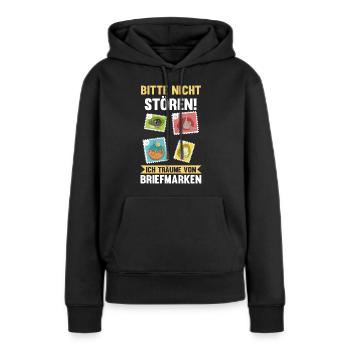 Philatelie Briefmarkensammlung Briefmarkensammler - Frauen Premium Bio Hoodie - Schwarz - Vorne - Julia (174cm)