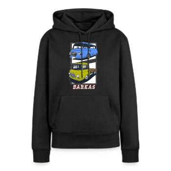 barkas B1000 Bus Pritsche - Frauen Premium Bio Hoodie - Schwarz - Vorne - Julia (174cm)