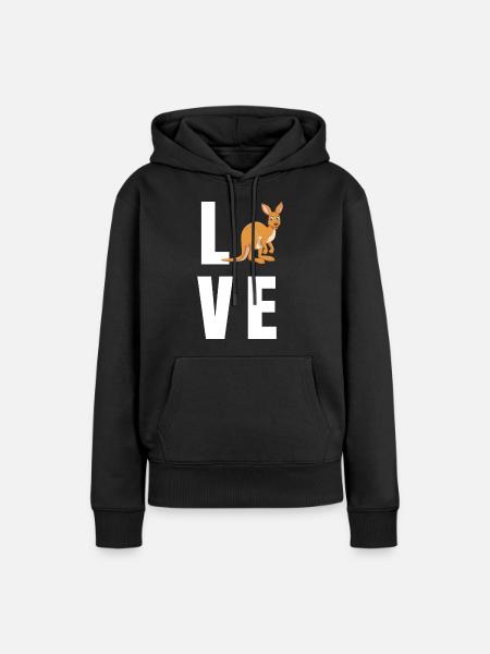 känguru - Frauen Premium Bio Hoodie - Schwarz
