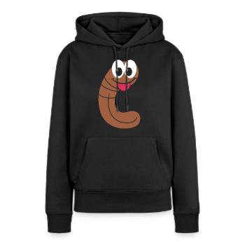 regenwürmer - Frauen Premium Bio Hoodie - Schwarz - Vorne - Julia (174cm)