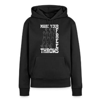 Make Your Free Throws 6 - Frauen Premium Bio Hoodie - Schwarz - Vorne - Julia (174cm)