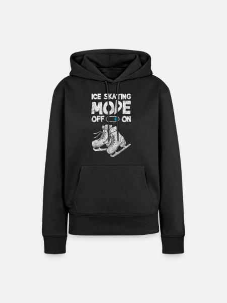Eisläufer Cool Sportlich - Frauen Premium Bio Hoodie - Schwarz