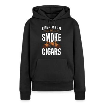 Raucher Lounge Zigarrenclub - Frauen Premium Bio Hoodie - Schwarz - Vorne - Julia (174cm)