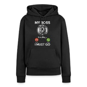Chien de race pure Combat Chien Maîtresse Combattante - Sweat à capuche Premium bio Femme - noir - Devant - Julia (174cm)