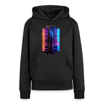 Akkordeon - Frauen Premium Bio Hoodie - Schwarz - Vorne - Julia (174cm)