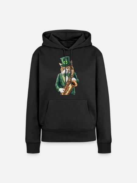 Katze - Frauen Premium Bio Hoodie - Schwarz