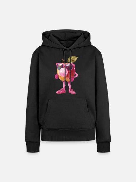 Apfel - Frauen Premium Bio Hoodie - Schwarz