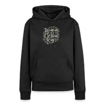 Un motif de déclaration cool pour les féministes et les fans - Sweat à capuche Premium bio Femme - noir - Devant - Julia (174cm)