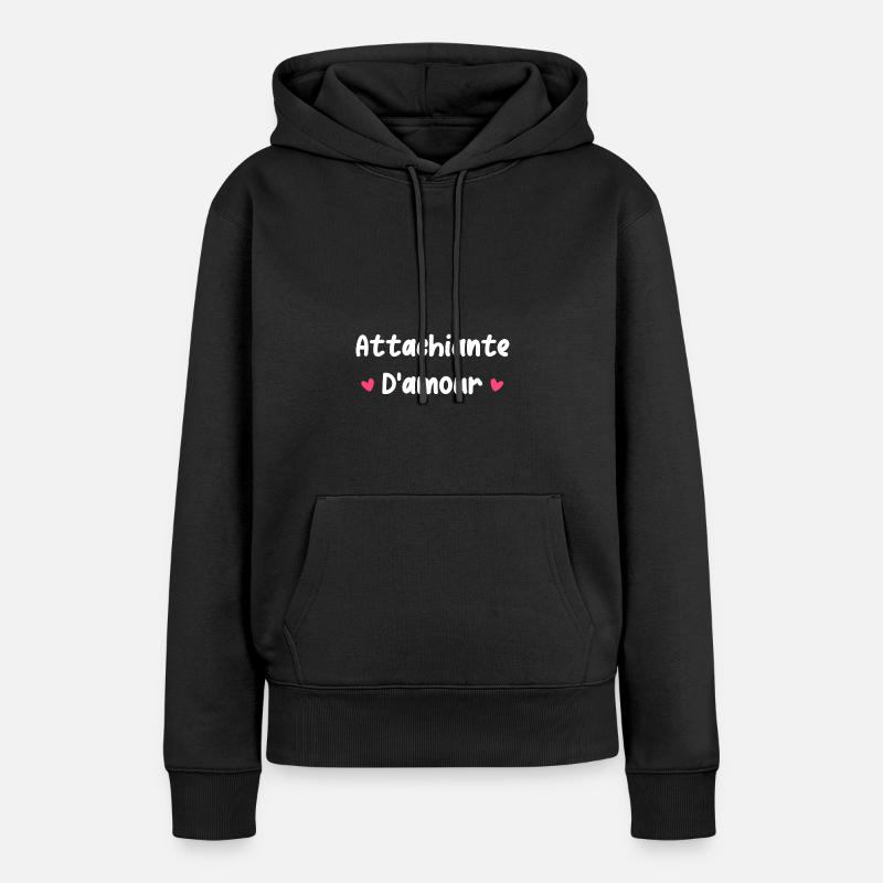 attachiante d'amour - Sweat à capuche Premium bio Femme - noir