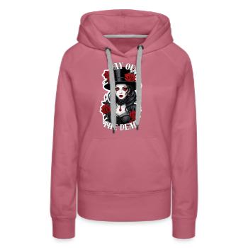 Gothic Lady With Red Roses - Women’s Premium Organic Hoodie - mauve - Front - Isabella (175cm)