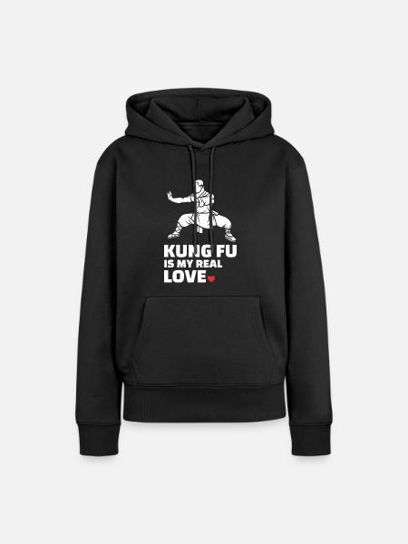 Ich Liebe Kung Fu - Frauen Premium Bio Hoodie - Schwarz