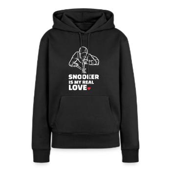 Ich Liebe Snooker - Frauen Premium Bio Hoodie - Schwarz - Vorne - Julia (174cm)