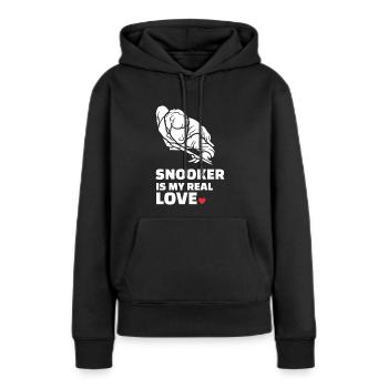 Ich Liebe Snooker - Frauen Premium Bio Hoodie - Schwarz - Vorne - Julia (174cm)