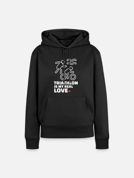 Ich Liebe Triathlon - Frauen Premium Bio Hoodie - Schwarz