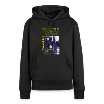 Harry Potter La Vie Est Plus Belle À Poudlard - Sweat à capuche Premium bio Femme - noir - Devant - Julia (174cm)