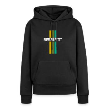 Bumsen fetzt - Frauen Premium Bio Hoodie - Schwarz - Vorne - Julia (174cm)