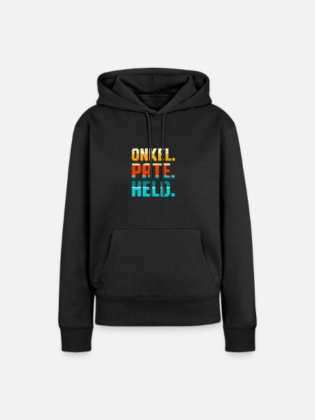 Onkel Pate Held - Frauen Premium Bio Hoodie - Schwarz