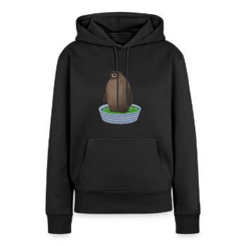 Pingouin pesto - Sweat à capuche Premium bio Femme - noir - Devant - Julia (174cm)