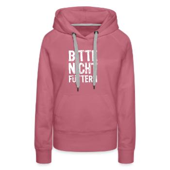 Bitte nicht füttern - Ironie - Spruch - Frauen Premium Bio Hoodie - Malve - Vorne - Isabella (175cm)