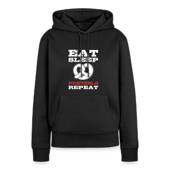 bretzel - Sweat à capuche Premium bio Femme - noir - Devant - Julia (174cm)