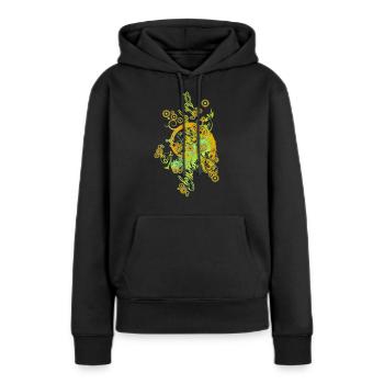 Ich gehe meinen Weg! - swirls & circles - Frauen Premium Bio Hoodie - Schwarz - Vorne - Julia (174cm)