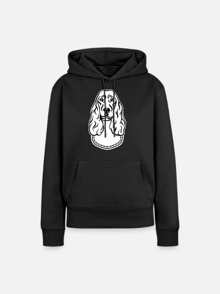 Cocker Spaniel - Sweat à capuche Premium bio Femme - noir