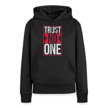 ne faites confiance à personne pour ne citer - Sweat à capuche Premium bio Femme - noir - Devant - Julia (174cm)