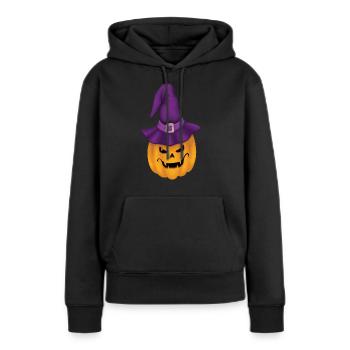 HALLOWEEN - Sweat à capuche Premium bio Femme - noir - Devant - Julia (174cm)