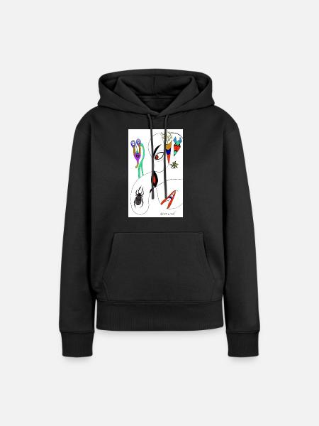 M Burns Kopf Spinne - Frauen Premium Bio Hoodie - Schwarz