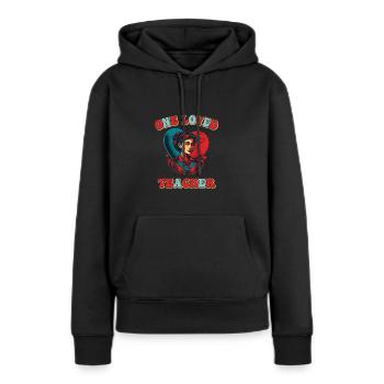 Examen d’enseignant enseignant - Sweat à capuche Premium bio Femme - noir - Devant - Julia (174cm)