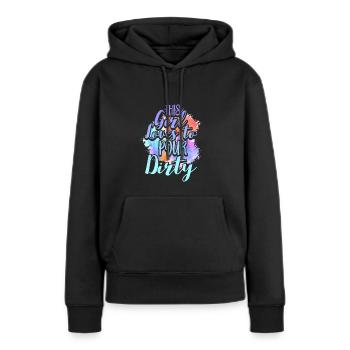 Cette fille aime verser sale - Sweat à capuche Premium bio Femme - noir - Devant - Julia (174cm)