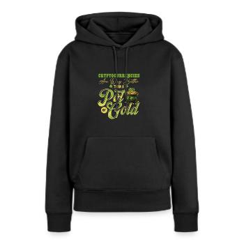 Les crypto-monnaies sont meilleures que Pot Of Gold St - Sweat à capuche Premium bio Femme - noir - Devant - Julia (174cm)