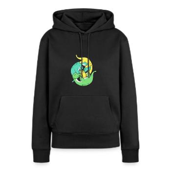 Nessie Hug Hugger et cadeau d’amant - Sweat à capuche Premium bio Femme - noir - Devant - Julia (174cm)