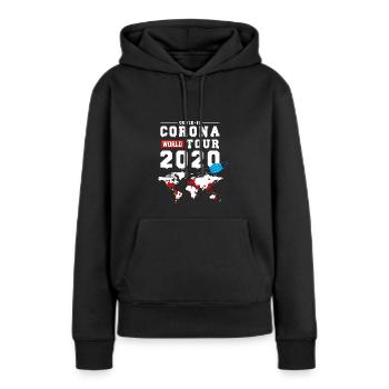 Coronavirus Wuhan Pandemie Covid 19 Corona - Frauen Premium Bio Hoodie - Schwarz - Vorne - Julia (174cm)