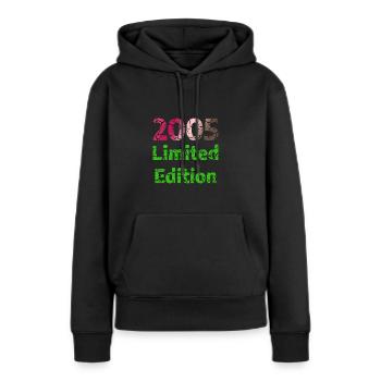 Édition limitée 2005 - Sweat à capuche Premium bio Femme - noir - Devant - Julia (174cm)