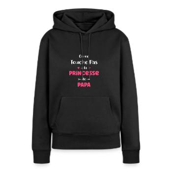 On ne touche pas à la princesse de papa - Sweat à capuche Premium bio Femme - noir - Devant - Julia (174cm)
