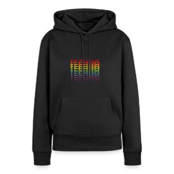 Techno Festival - Frauen Premium Bio Hoodie - Schwarz - Vorne - Julia (174cm)