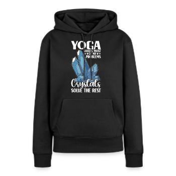 Yoga Yogi Relax - Sweat à capuche Premium bio Femme - noir - Devant - Julia (174cm)