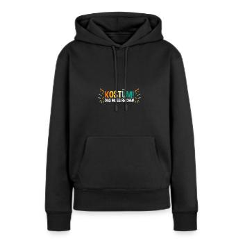 Carnaval de Jecken Carnaval - Sweat à capuche Premium bio Femme - noir - Devant - Julia (174cm)