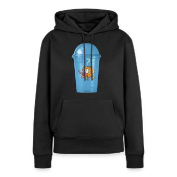 Sans plastique - Sweat à capuche Premium bio Femme - noir - Devant - Julia (174cm)