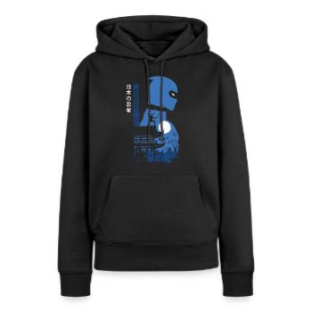 Ninja dans le temple japonais - Sweat à capuche Premium bio Femme - noir - Devant - Julia (174cm)