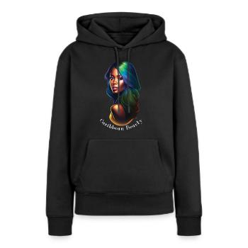 Caribbean Girl Beauty8 - Sweat à capuche Premium bio Femme - noir - Devant - Julia (174cm)