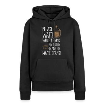 Potion Health Pharmacie - Sweat à capuche Premium bio Femme - noir - Devant - Julia (174cm)