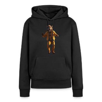 Wolfsmensch - Frauen Premium Bio Hoodie - Schwarz - Vorne - Julia (174cm)